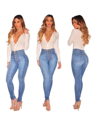 Slim-fit button-fly jeans